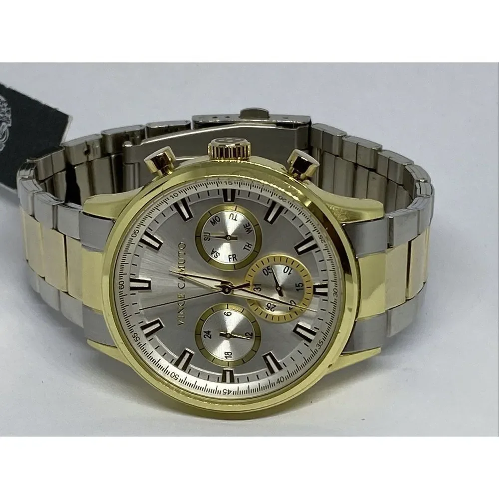 Vince Camuto VC1116TT Unisex Two - Tone Stainless Steel Analog Dial Watch JK34